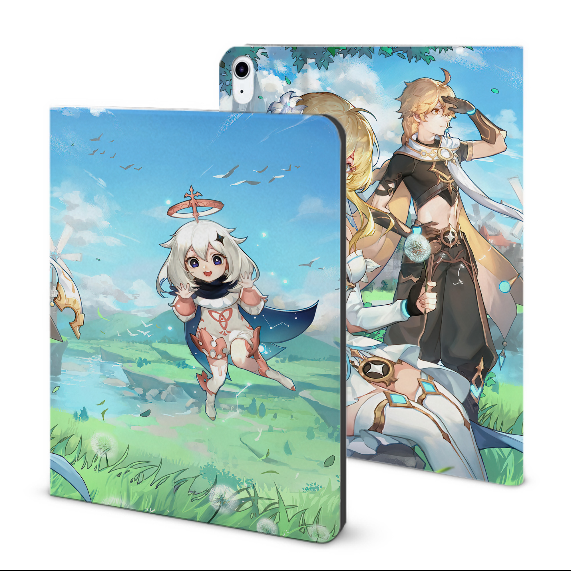 げんし神 genshin IPad ケース ブック型 PUレザー TPU 耐衝撃 軽量 薄型 ペン収納なし 全面保護 IPad 各モデル対応